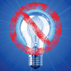 red bar over lightbulb