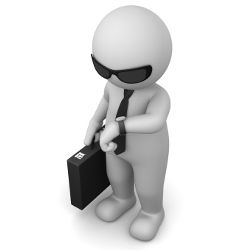 man checking watch, illustration