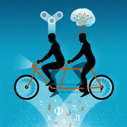 Natural Language Translation at the Intersection of AI and HCI, illustration