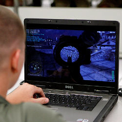 West Point Simulation Center cadet