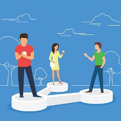 connected teens, illustration