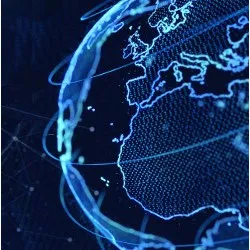 map of Europe, networking concept, illustration