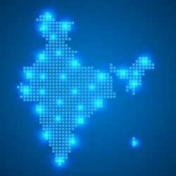 Indian map with highlights, illustration