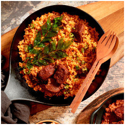 native dish in cast iron skillet