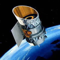 Infrared Astronomical Satellite over Earth