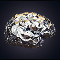 3D metal human brain