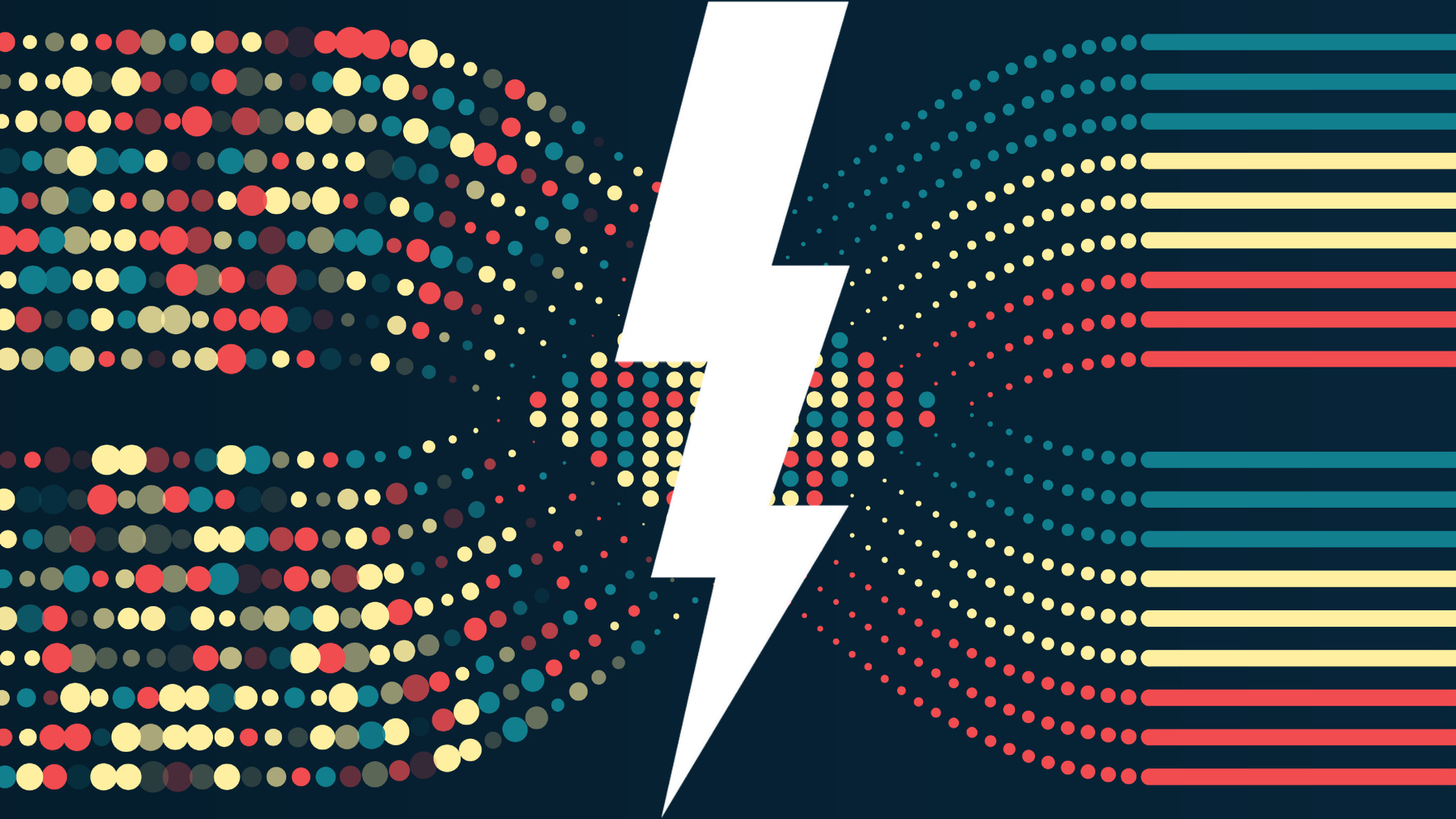 lightning bolt through a visualization of data, illustration