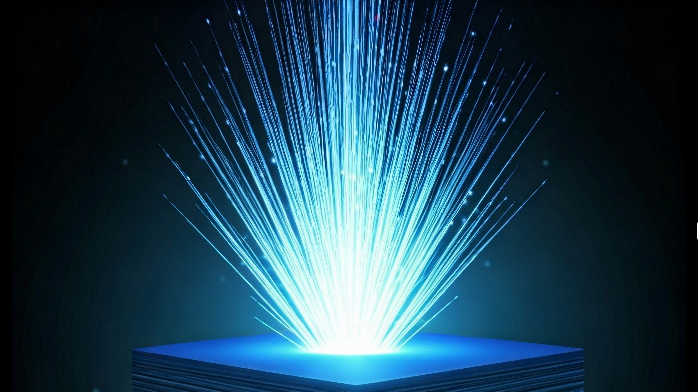 semiconductor emitting a burst of light, illustration