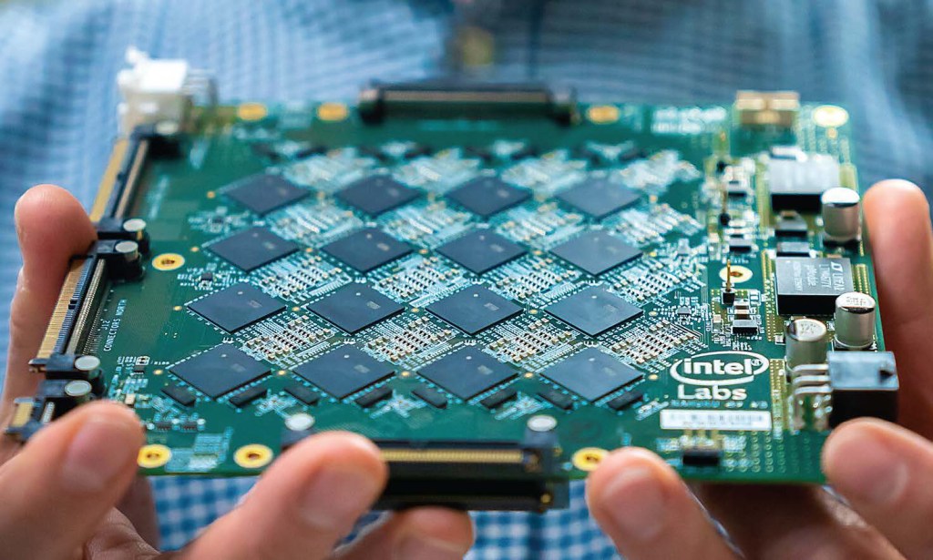 An Intel Nahuku board with neuromorphic chips