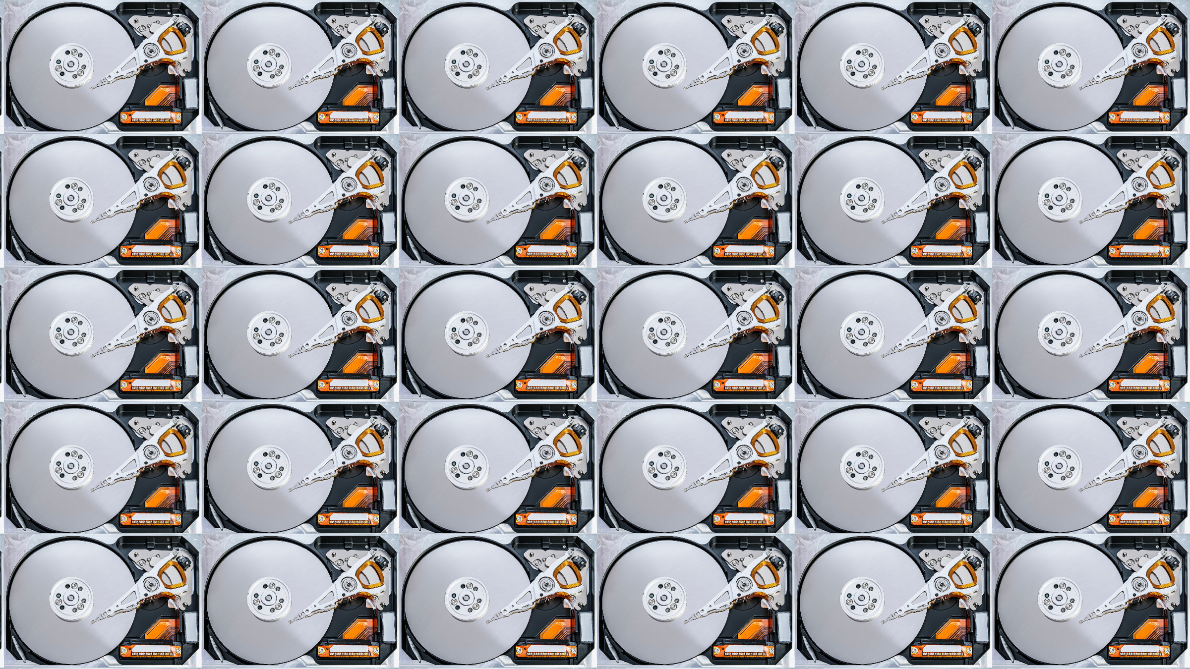 pattern of disassembled hard disk drives