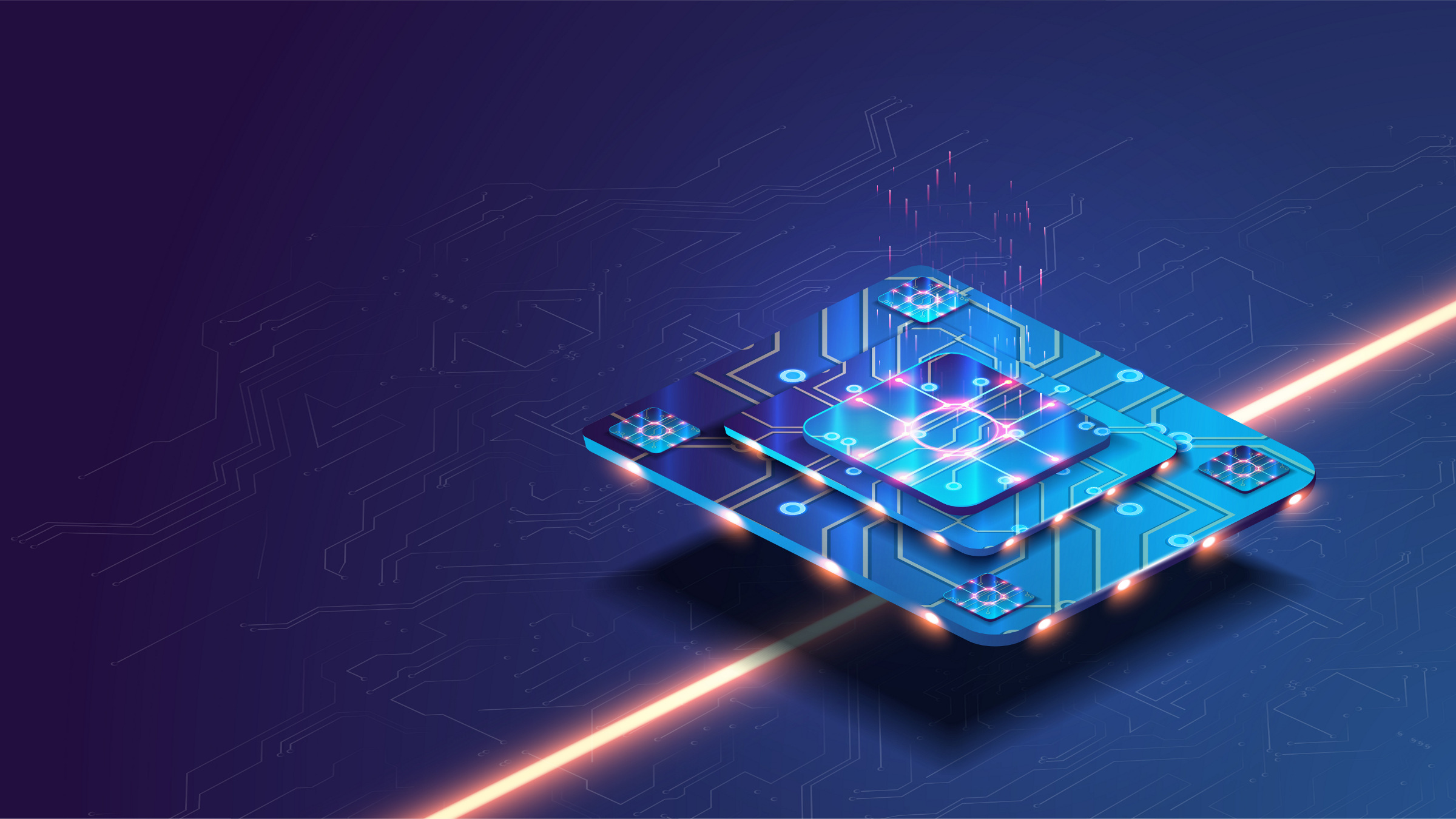 futuristic computer chip, illustration