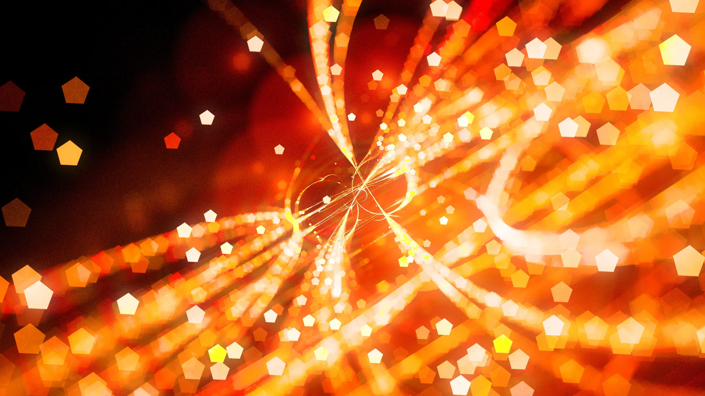 fiery glowing trajectories