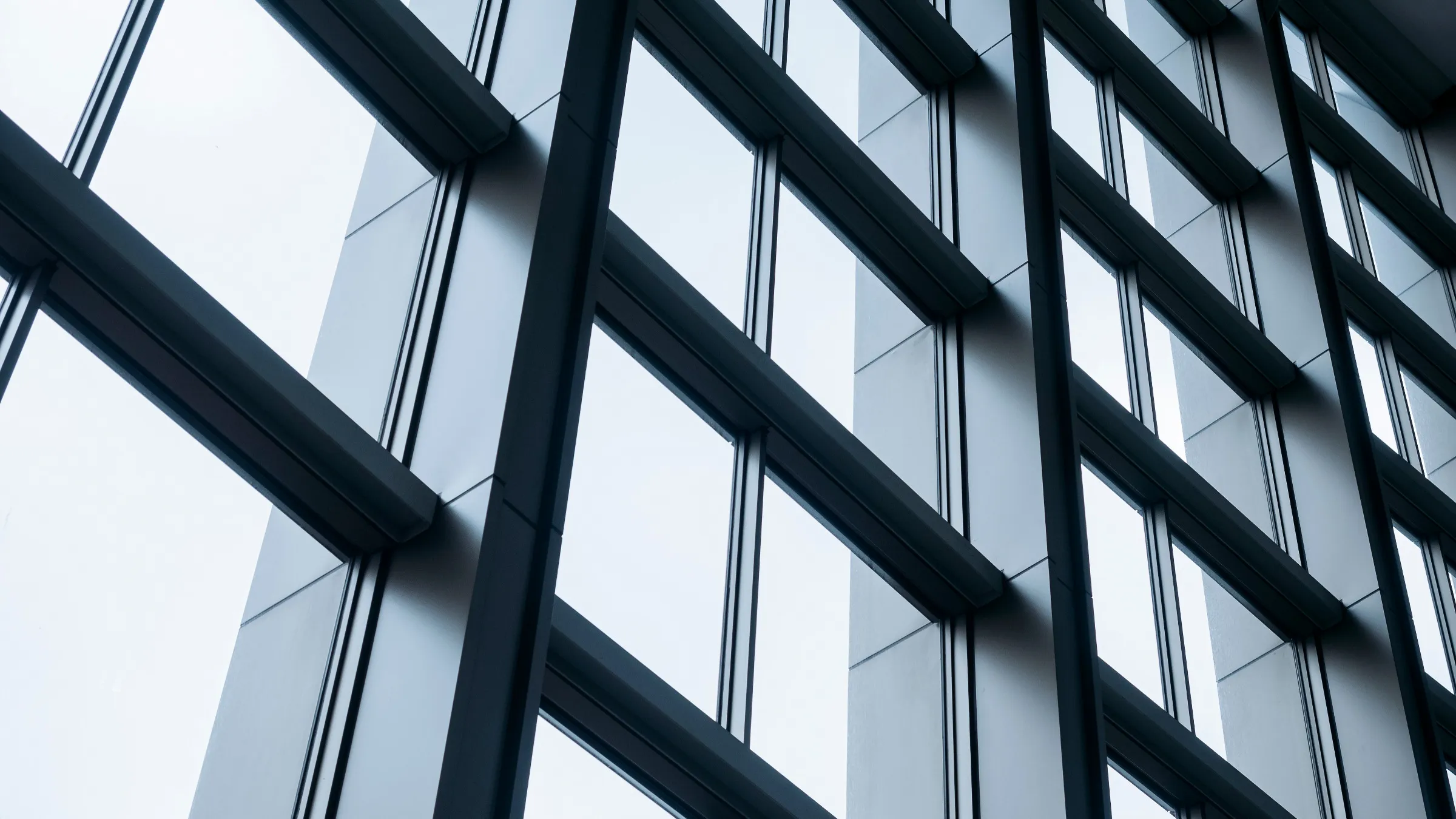 steel facade details of modern building exterior