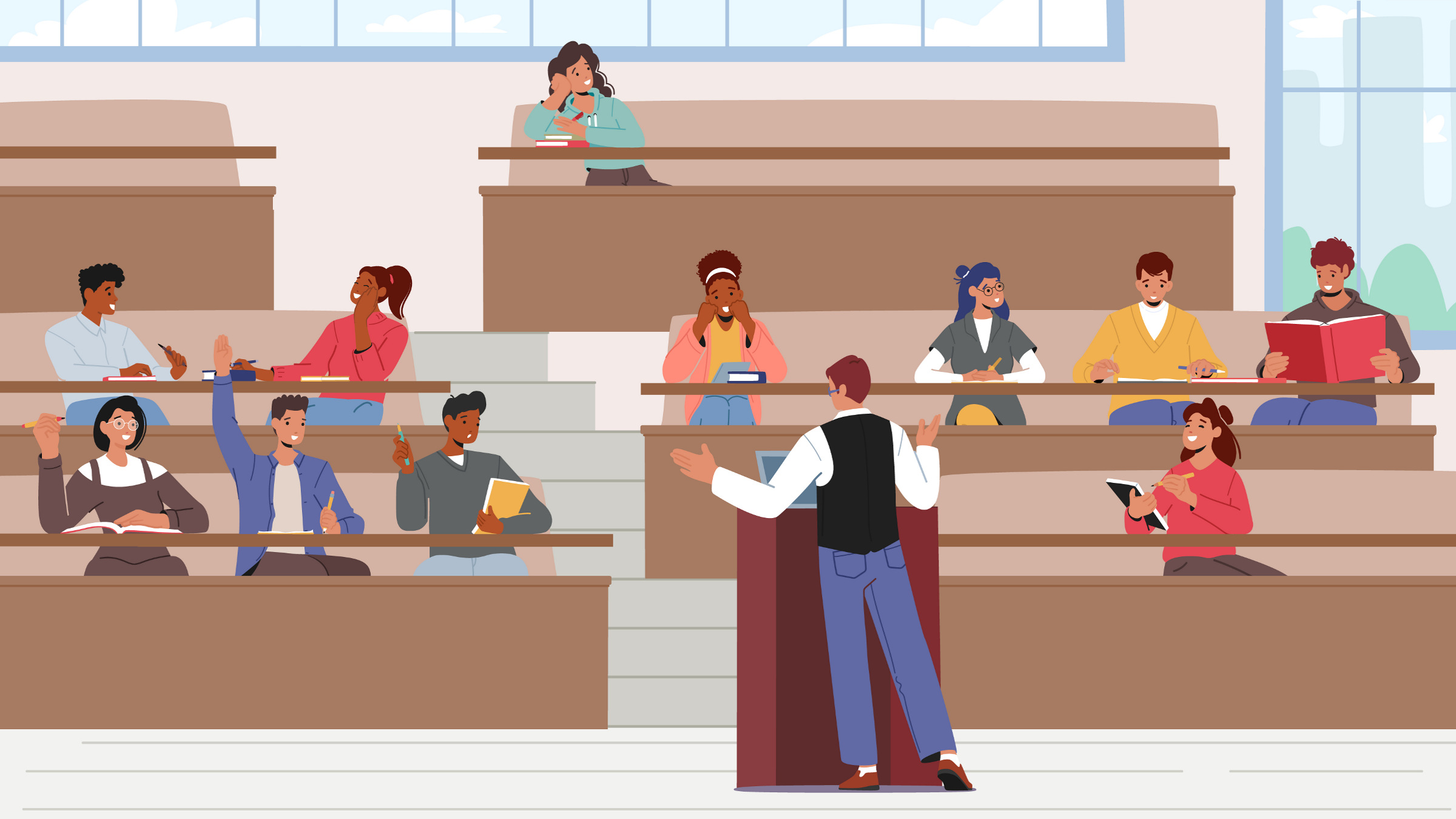 students in a lecture hall